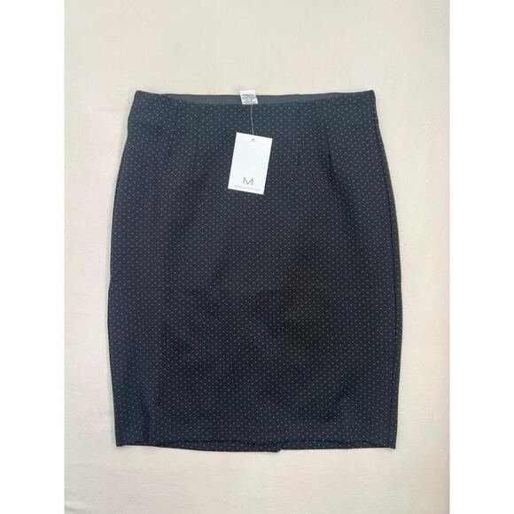 M MAGASCHONI Skirt Womens Size L Black White Knit Pencil Classic Pull On - Picture 5 of 12